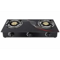 Cocina Gas 2 Hornillas Vidrio Templado Negra Compacta Alta Eficiencia Cocina Moderna