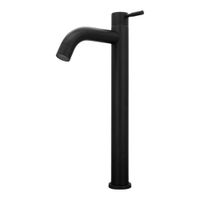 Grifo Caño Ovalin o bowl Liviano de 30cm de Acero Negro Mate