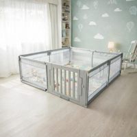 CORRAL CORRALITO INFANTIL DE TELA  CON PUERTA DE PLÁSTICO Y SEGURO EXTERNO EXTRAGRANDE 180 X 200 CM