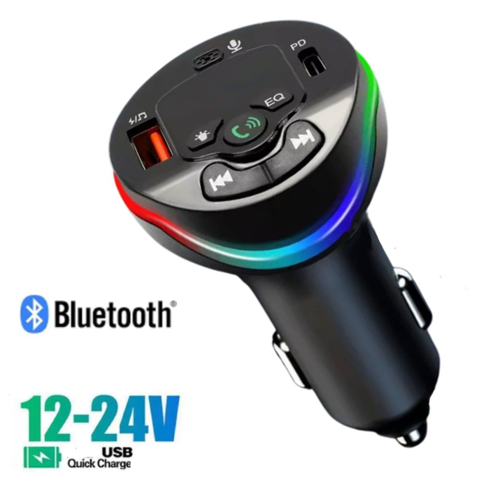 Adaptador Receptor Transmisor Bluetooth para Auto Cargador