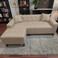 Juego de Sala Illari Beige Puff de Regalo