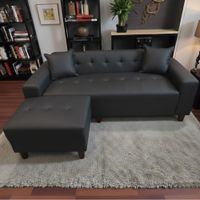 Juego de Sala Illari Plomo Puff de Regalo