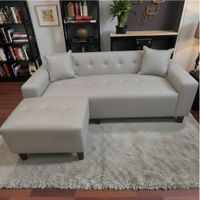 Juego de Sala Illari Gris Claro Puff de Regalo