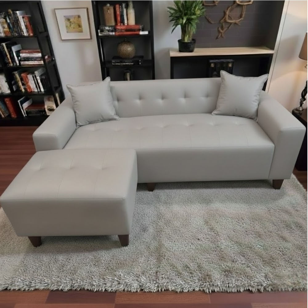 Juego de Sala Illari Gris Claro Puff de Regalo