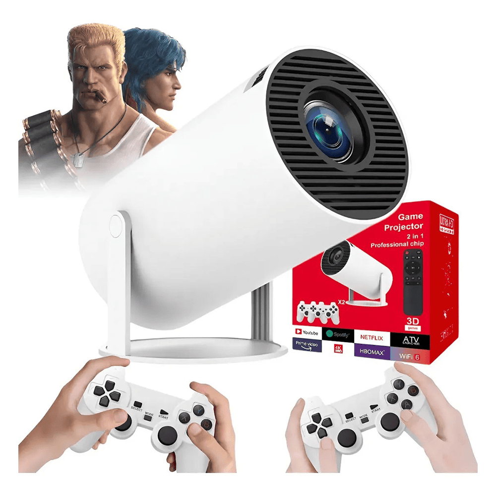 Proyector TECPLUS M300 Max Gamer Portátil Full HD WiFi Bluetooth 3D con 2 Controles