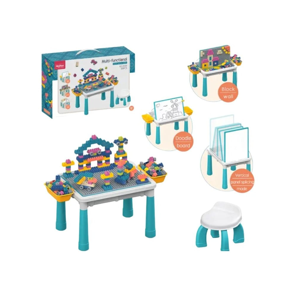 Mesa de Bloques con Silla - 88 Piezas