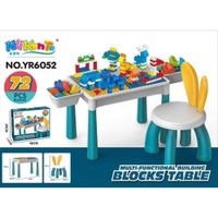 Mesa de Bloques con Silla de Conejito - 72 Piezas