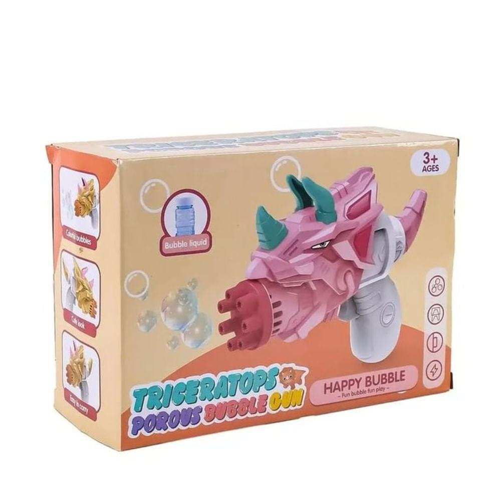 Generador de Burbujas Dino Happy Rosa