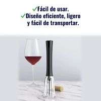 ABRIDOR SACACORCHO DESCORCHADOR NEGRO VINO SIMPLE CORTADOR