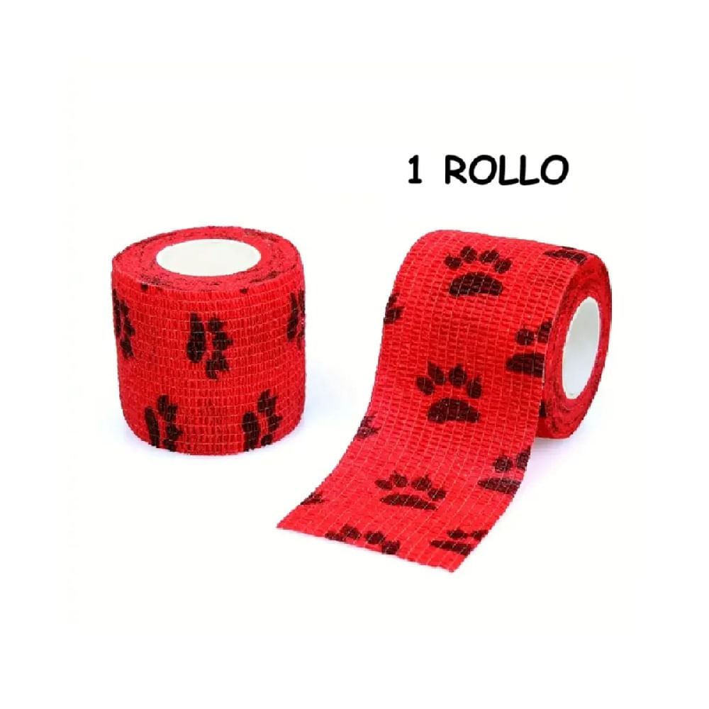 Vendas elásticas autoadhesivas para perros y gatos color rojo