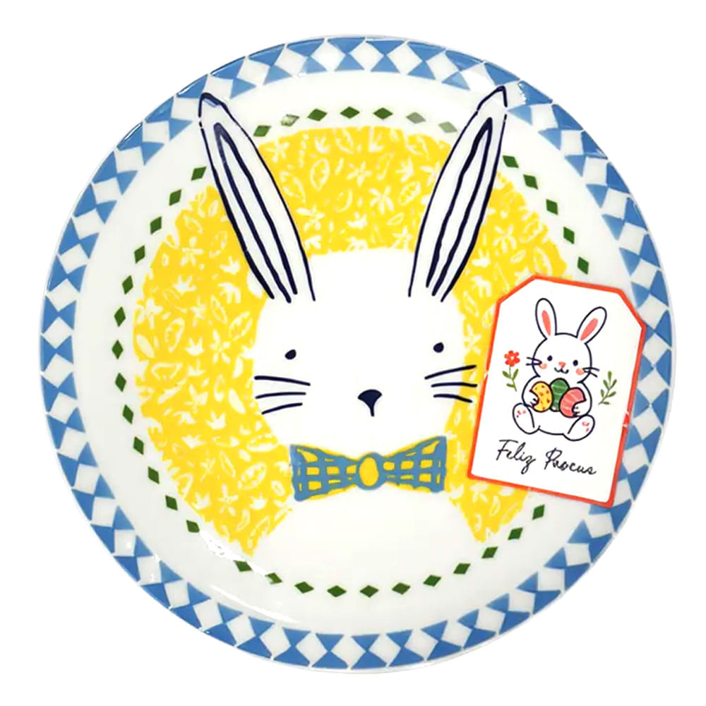 Plato DECO HOME Tendido Conejo Pascuas