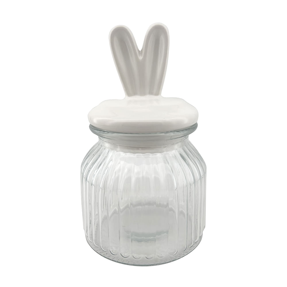 Canister DECO HOME Vidrio Conejo