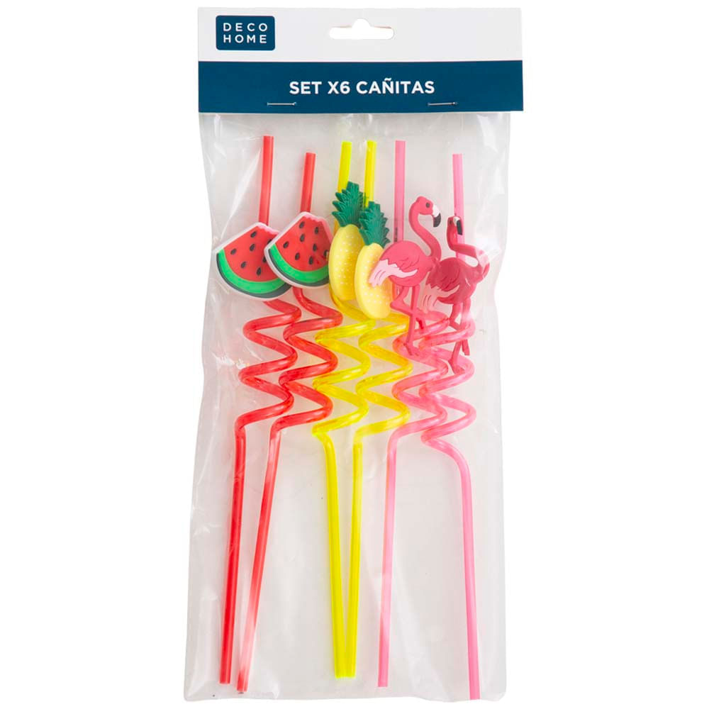 Set de Cañas Divertidas DECO HOME 6un