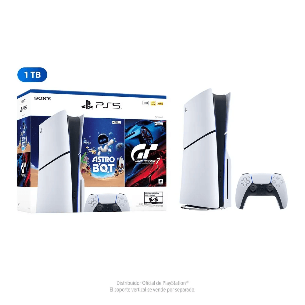 Consola PS5 Digital Slim 1TB + Astro Bot + Gran Turismo 7