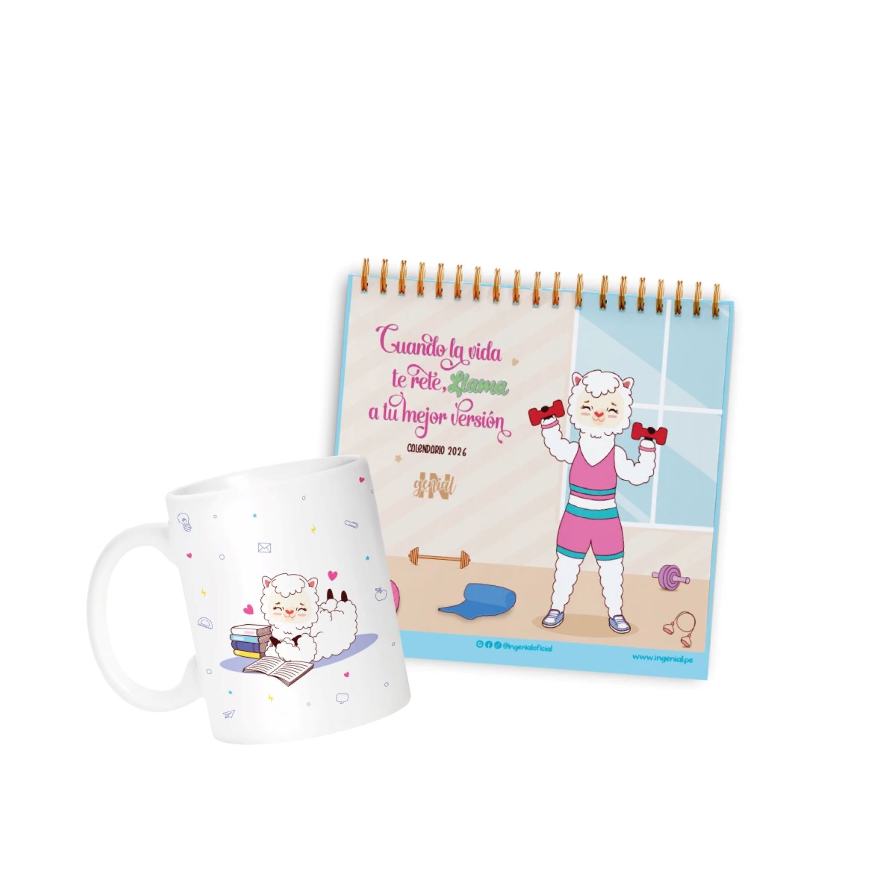 Pack Ingenial Llamistudent Organizador mensual y taza