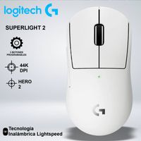 MOUSE GAMER G PRO X SUPERLIGHT 2 SENSOR HERO2 44K DPI 5BOTONES LIGHTSPEED