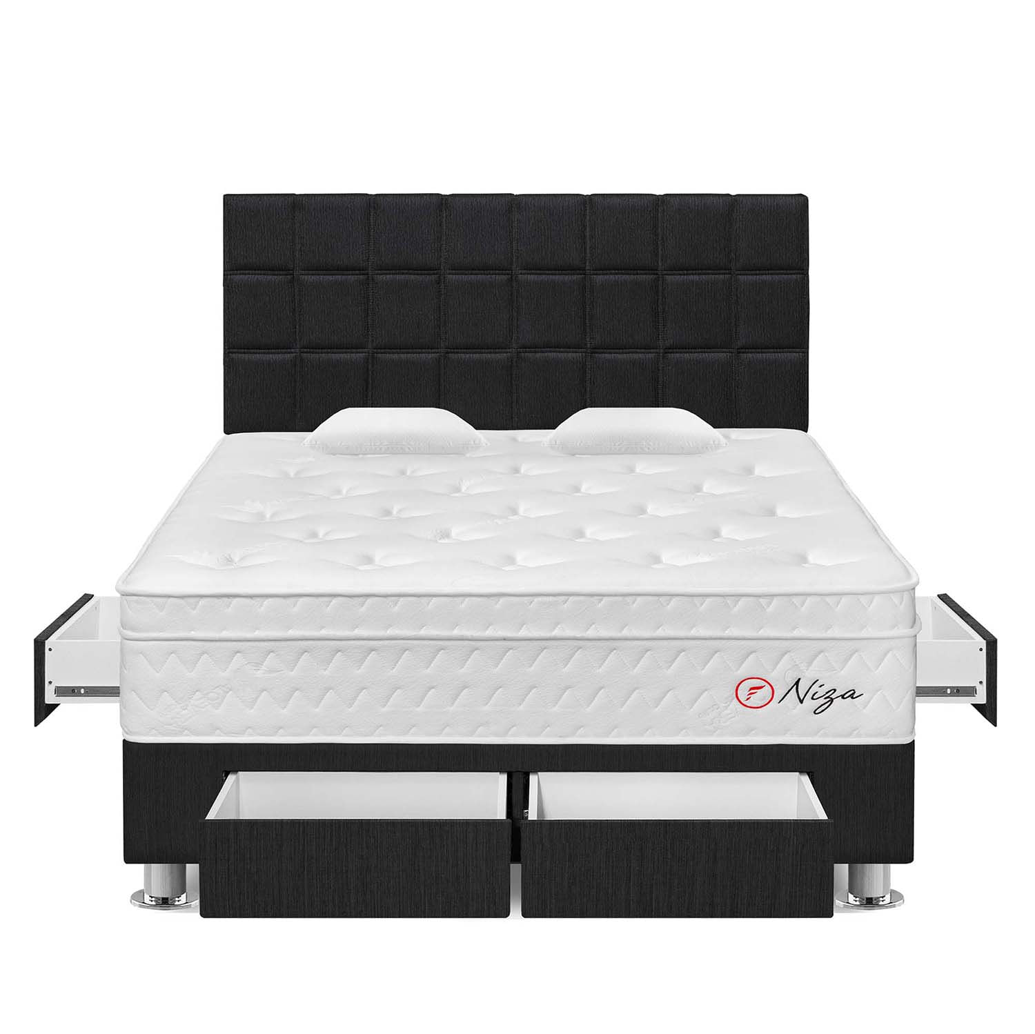 Dormitorio 4 Cajones Niza Queen Gris