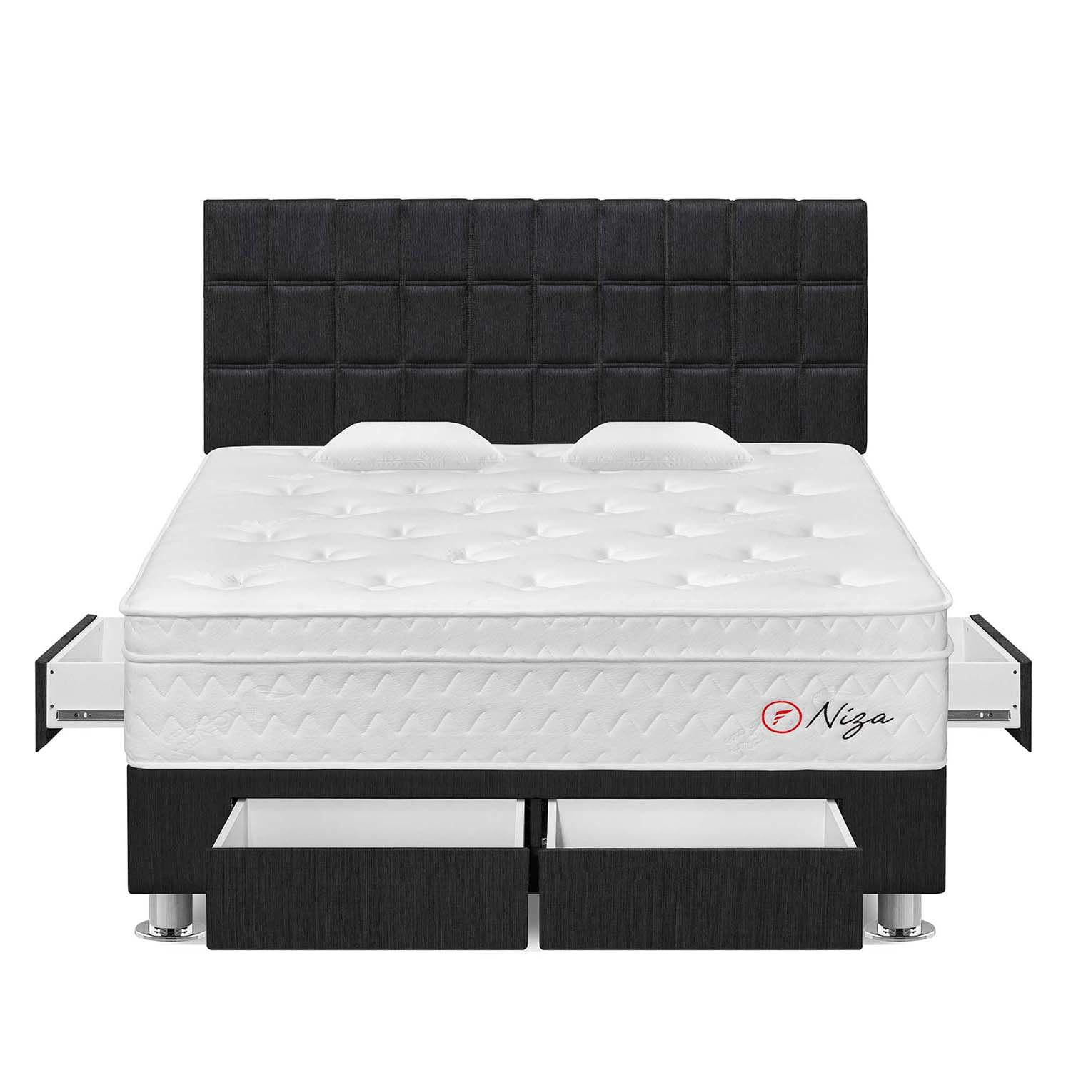 Dormitorio 4 Cajones Niza King Gris