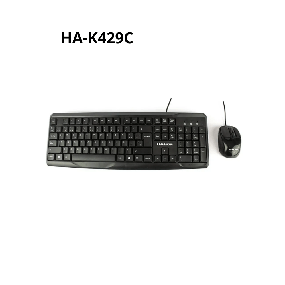 Teclado y Mouse HALION HA-K429C 1000DPI Negro