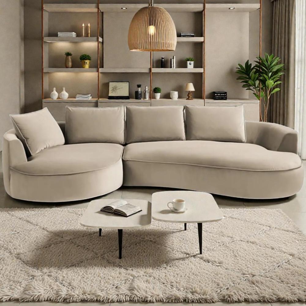 Sofa Apu Curvo Beige Izquierdo