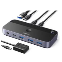 Conmutador Switch USB-C conectar 2 PC con un solo teclado mouse