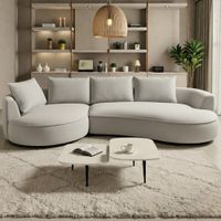 Sofa Apu Curvo Gris Claro Izquierdo