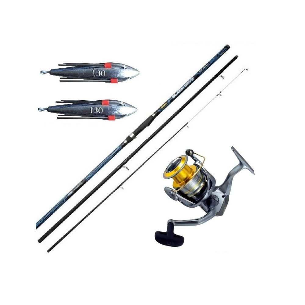 EQUIPO DE PESCA SURFCASTING CAÑA 4.20 CARRETE 10000 OKUMA