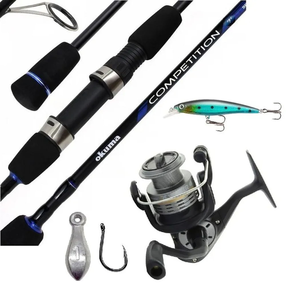 Equipo de Pesca caña 2.10 carrete 4000 nylon mas 1 señuelo