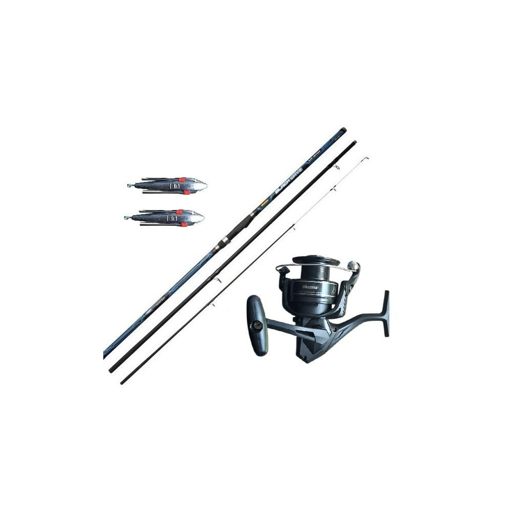 EQUIPO DE PESCA SURFCASTING CAÑA 4.20 CARRETE 8000 OKUMA