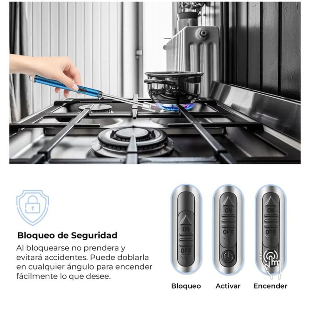 Encendedor Eléctrico Recargable 360° Flexible Premiun