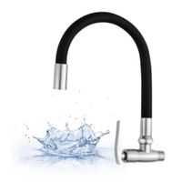Llave Caño de Pared  Flexible Negro para Cocina CyA