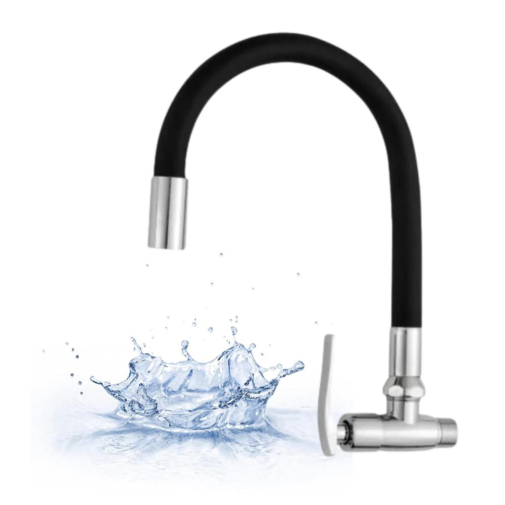 Llave Caño de Pared Flexible Negro para Cocina CyA