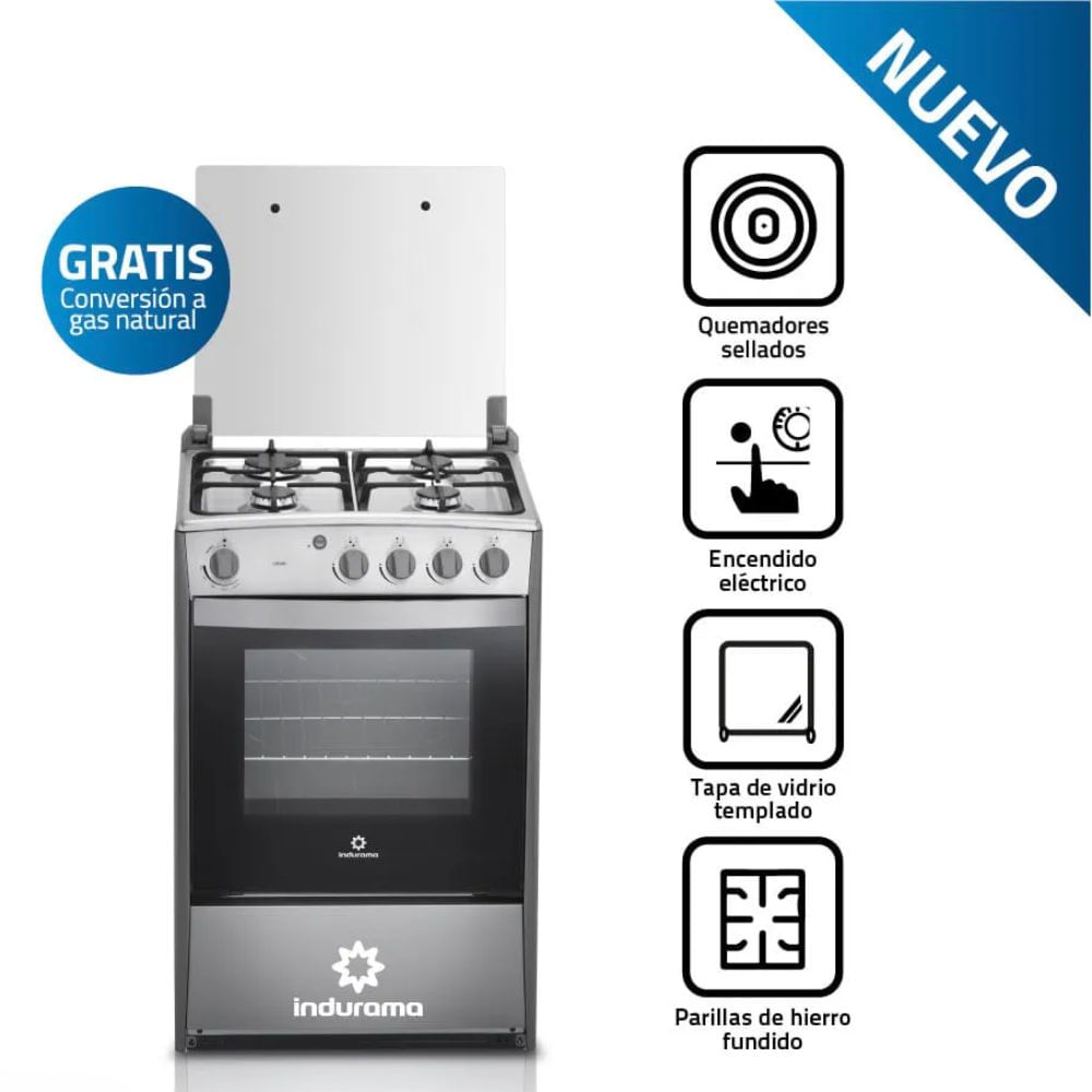 Cocina Indurama Coruña Qz 4 Hornillas Croma