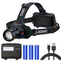Linterna de Cabeza LED Alta Potencia 5 Modos Recargable USB Tipo C