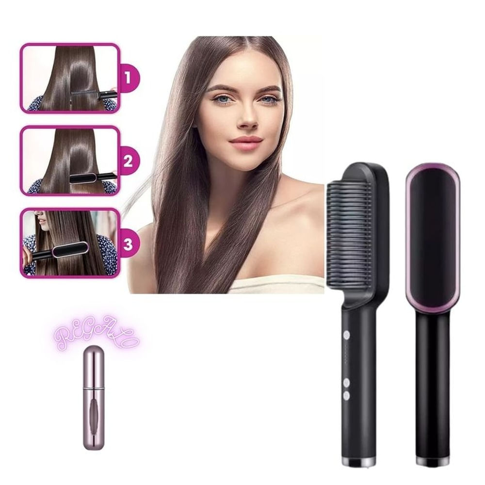 Máquina Cepillo Peine Alisador Para Cabello Raff + Regalo Atomizador de Perfume
