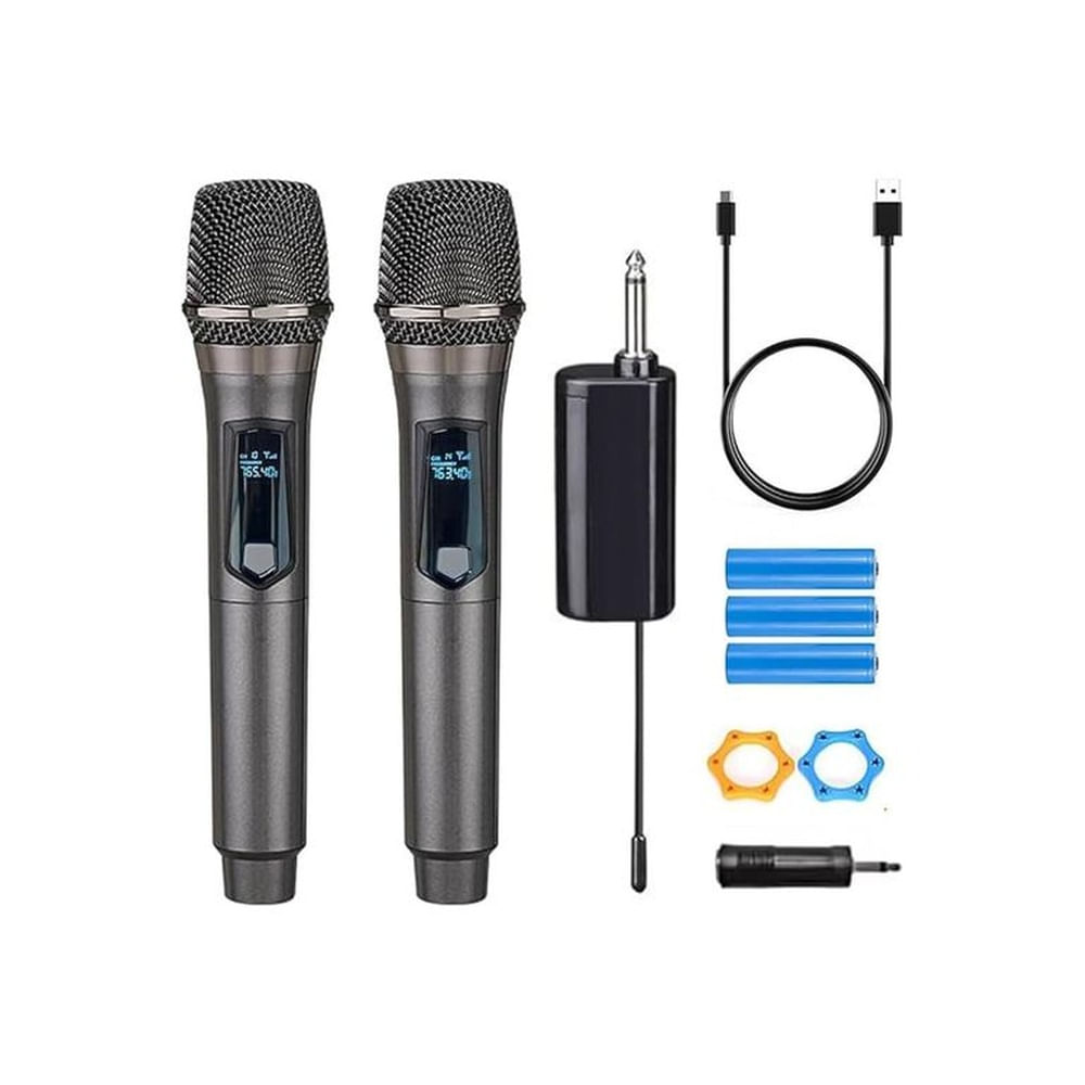 Pack Micrófonos De Dos Unidades Con Pantalla Led