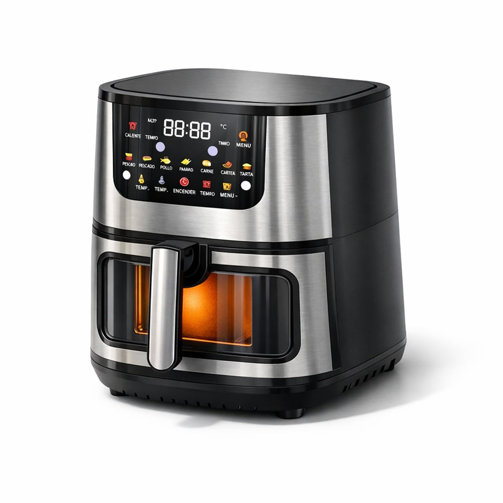 Freidora De Aire 15L Digital Con Ventana Y Luz Pantalla LCD Touch 2800W