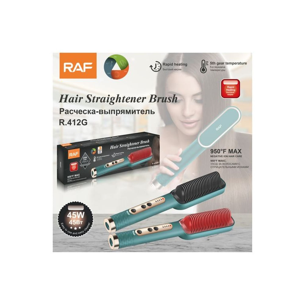 Peine Alisador Cepillo Eléctrico Raff