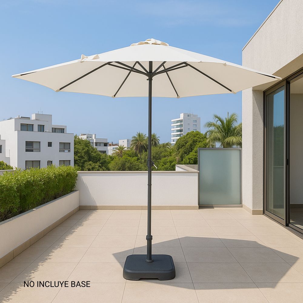 Sombrilla de Terraza Central Hexagonal 262cm Beige Orange