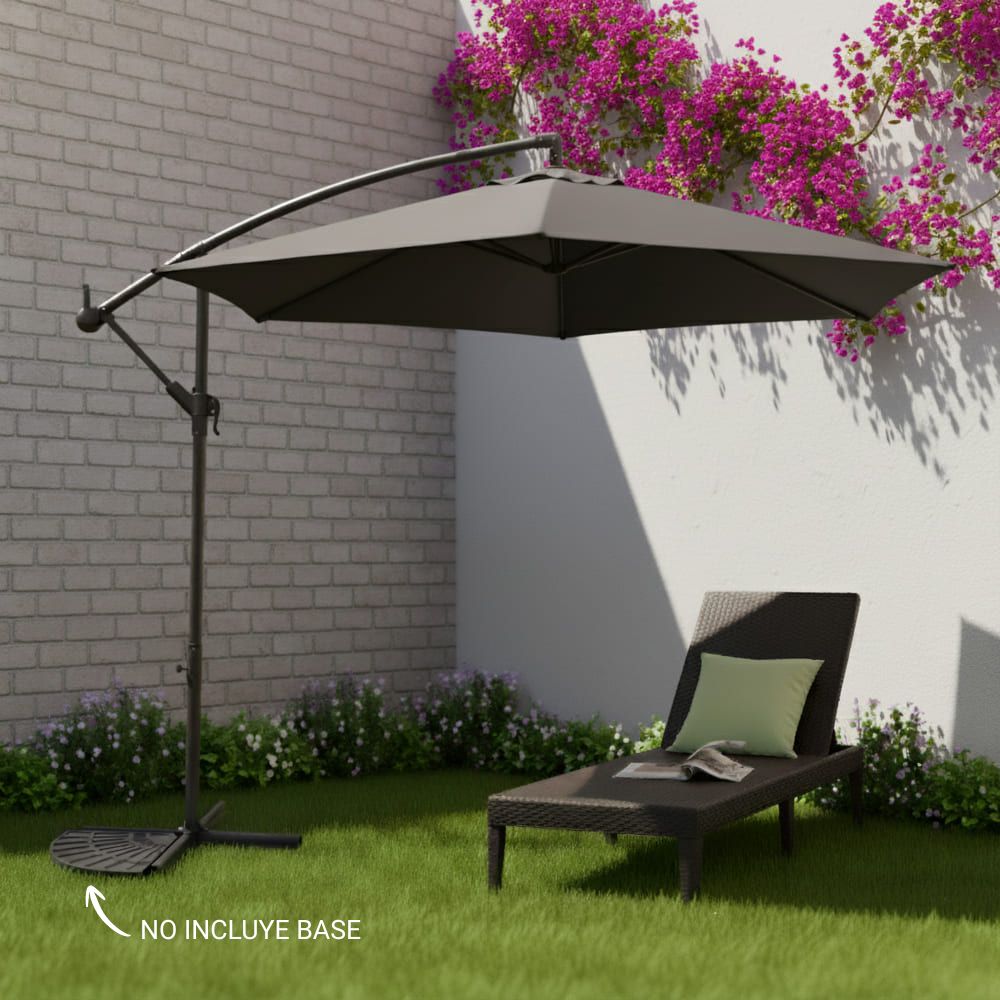 Sombrilla de Terraza Lateral Hexagonal 290cm Gris Orange