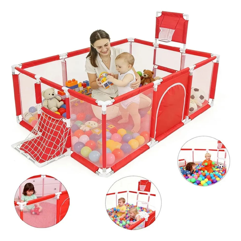 Corral Parque Infantil Pagable 2.30x1.05x1.22cm Rojo
