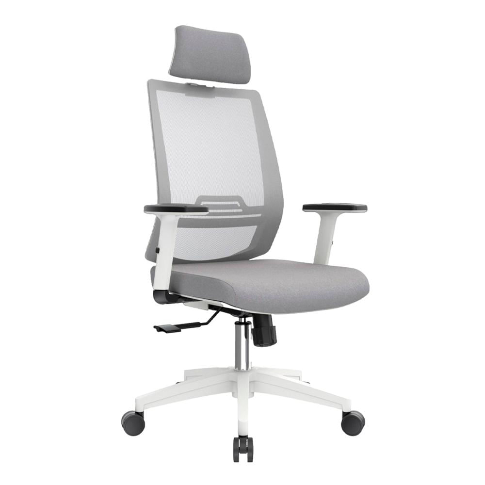 Silla Ergonómica Dubai Presidente Brazos 1D Nylon Gris PN Ofideas