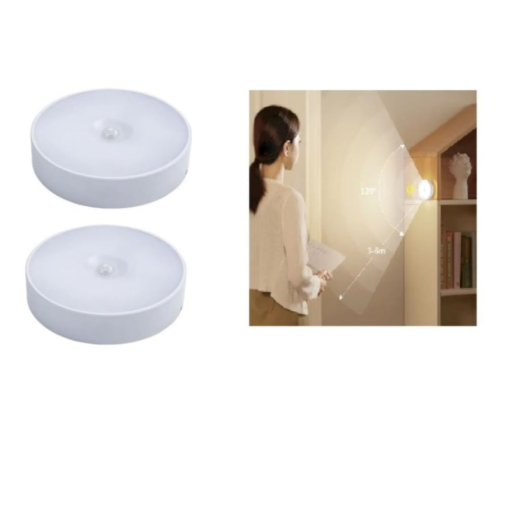 Pack 2 Focos Led con Sensor de Movimiento Adosable y Recargable