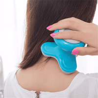 Mini Masajeador Eléctrico Portátil - Vibración - USB o Pilas AAA Color AZUL