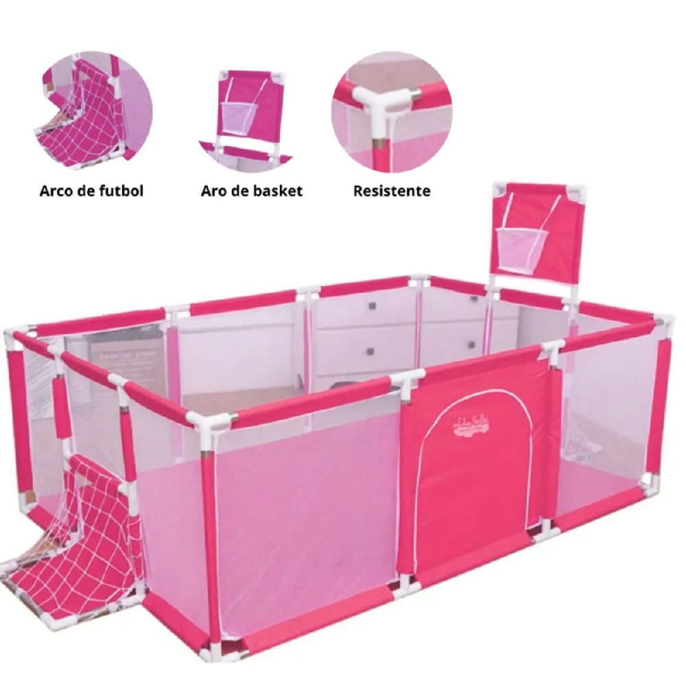 Corral Parque Infantil Pagable 2.30x1.05x1.22cm Rosado