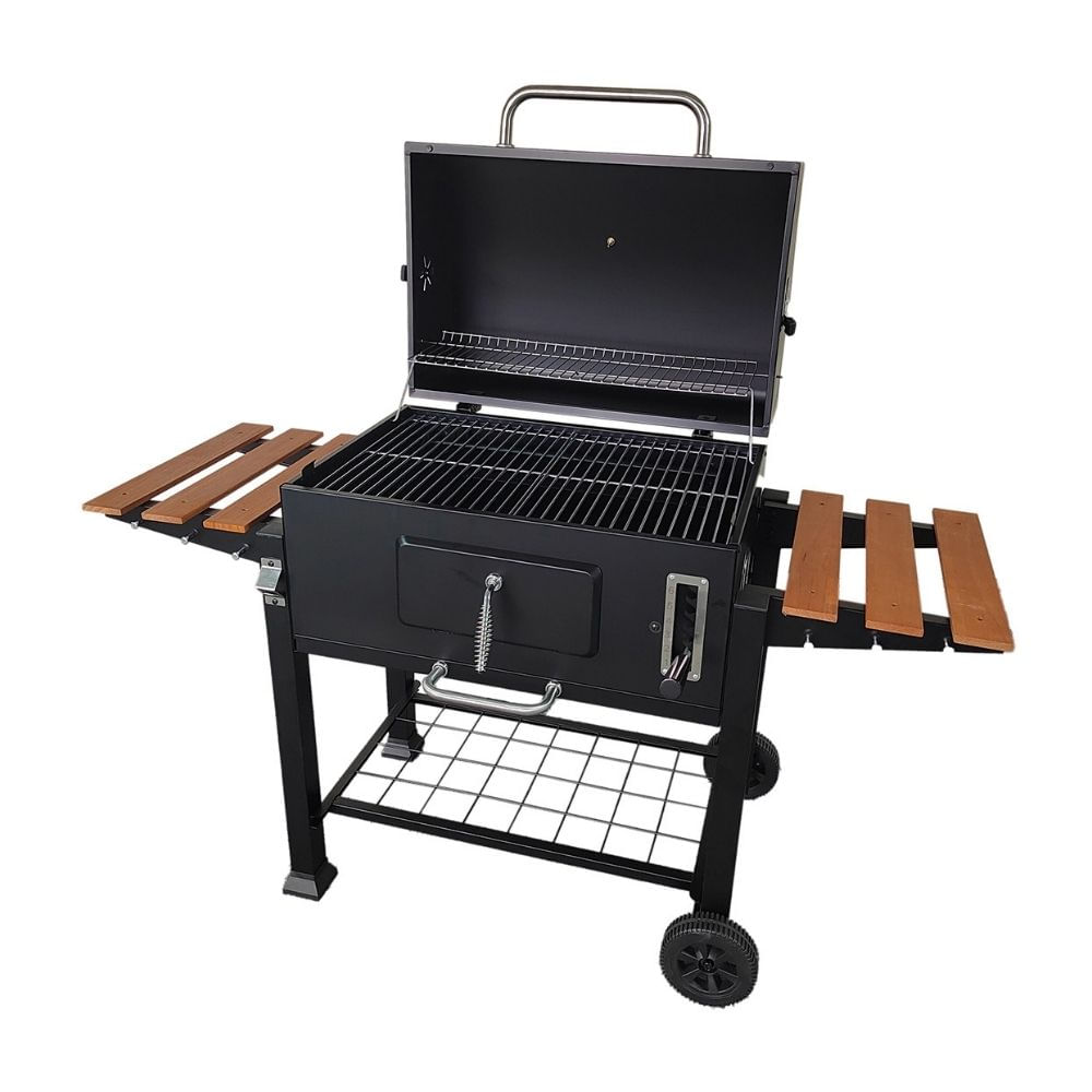 Parrilla Pro A Carbón + 2 Bandejas Laterales