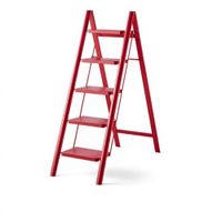 Escalera plegable 5 escalones resistente compacta negra antideslizante uso hogar oficina