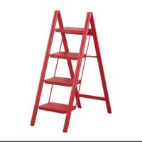 Escalera plegable 4 escalones resistente compacta negra antideslizante uso hogar oficina
