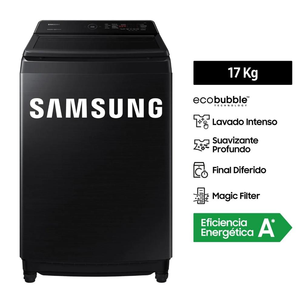 Lavadora Samsung 17KG Smart EcoBubble  WA17CG6441BVPE Negra