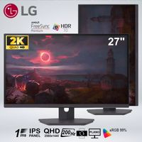MONITOR ULTRAGEAR 27G610A-B QHD 27  IPS 200hz 1ms HDR400 AMDfreesync PIVOT
